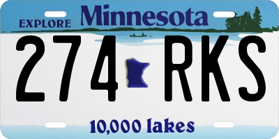 MN license plate 274RKS