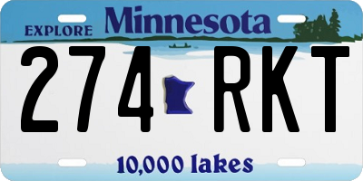 MN license plate 274RKT
