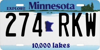 MN license plate 274RKW