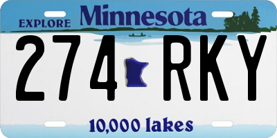 MN license plate 274RKY