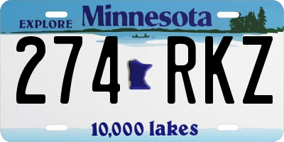 MN license plate 274RKZ