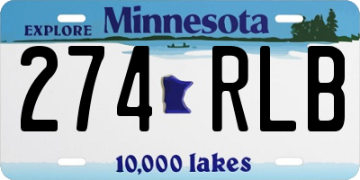 MN license plate 274RLB