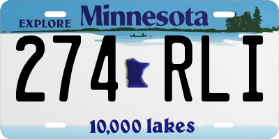 MN license plate 274RLI