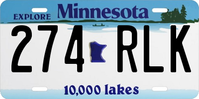 MN license plate 274RLK