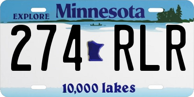 MN license plate 274RLR