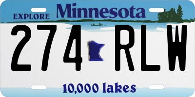 MN license plate 274RLW