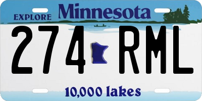 MN license plate 274RML