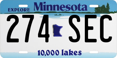 MN license plate 274SEC