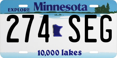 MN license plate 274SEG