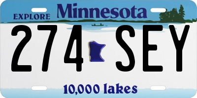 MN license plate 274SEY