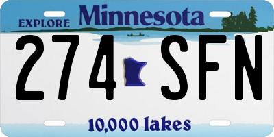 MN license plate 274SFN