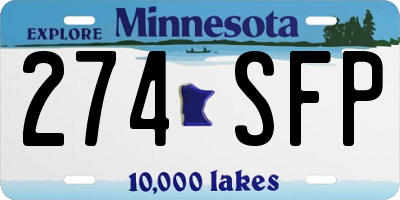 MN license plate 274SFP