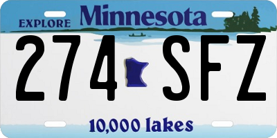 MN license plate 274SFZ