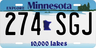 MN license plate 274SGJ