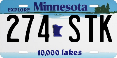 MN license plate 274STK