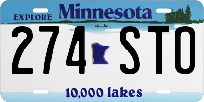MN license plate 274STO