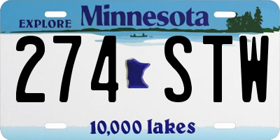 MN license plate 274STW