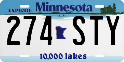 MN license plate 274STY
