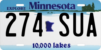 MN license plate 274SUA