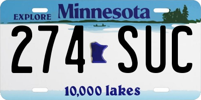 MN license plate 274SUC