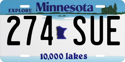 MN license plate 274SUE