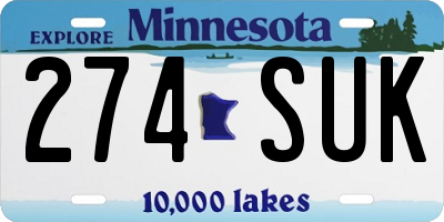 MN license plate 274SUK