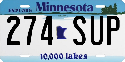 MN license plate 274SUP
