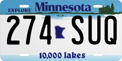 MN license plate 274SUQ