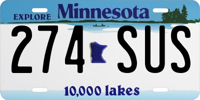 MN license plate 274SUS
