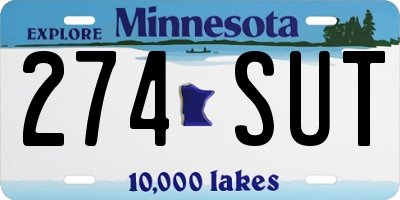 MN license plate 274SUT