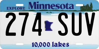 MN license plate 274SUV