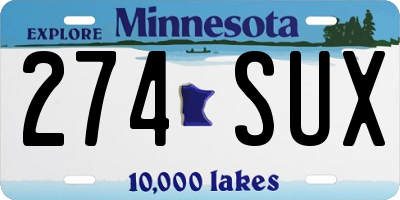 MN license plate 274SUX