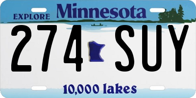 MN license plate 274SUY