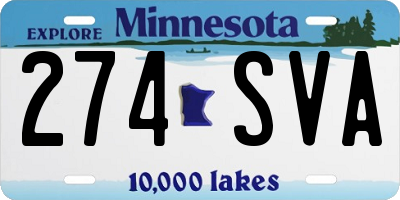 MN license plate 274SVA