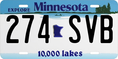 MN license plate 274SVB