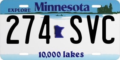 MN license plate 274SVC