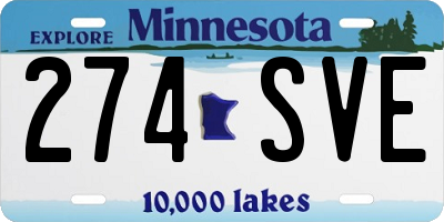 MN license plate 274SVE