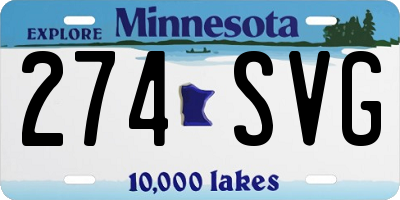 MN license plate 274SVG