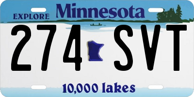 MN license plate 274SVT