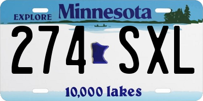 MN license plate 274SXL