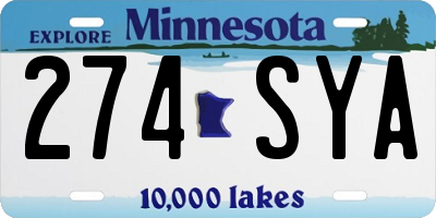 MN license plate 274SYA