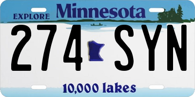 MN license plate 274SYN