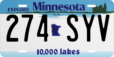 MN license plate 274SYV