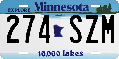 MN license plate 274SZM