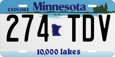 MN license plate 274TDV