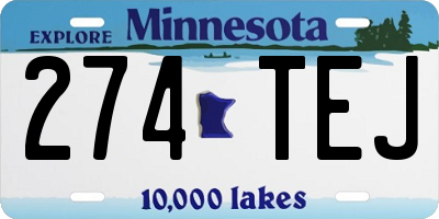 MN license plate 274TEJ