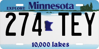 MN license plate 274TEY