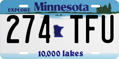MN license plate 274TFU