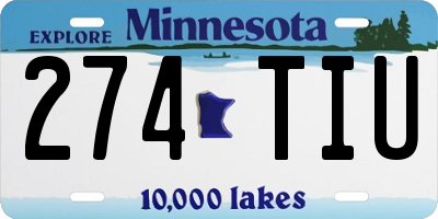 MN license plate 274TIU