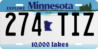 MN license plate 274TIZ